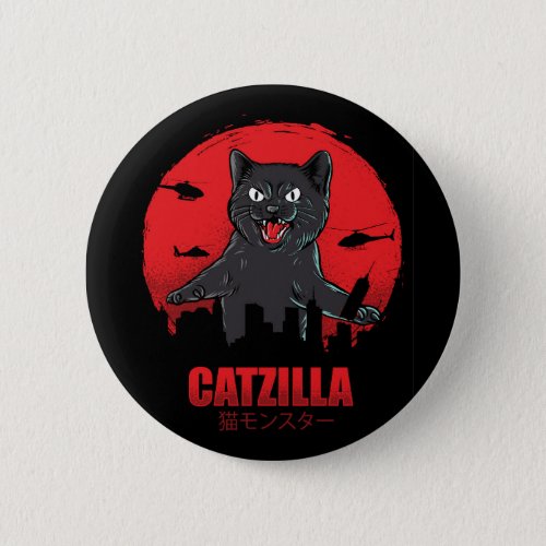 Catzilla Monster Cat Classic Round Button