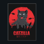 Catzilla Monster Cat Destroys Skyscraper Building  Postcard<br><div class="desc">Catzilla Monster Cat Destroys Skyscraper Building.  Soon to be a blockbuster crypto,  cryptozoology science fiction horror movie.</div>