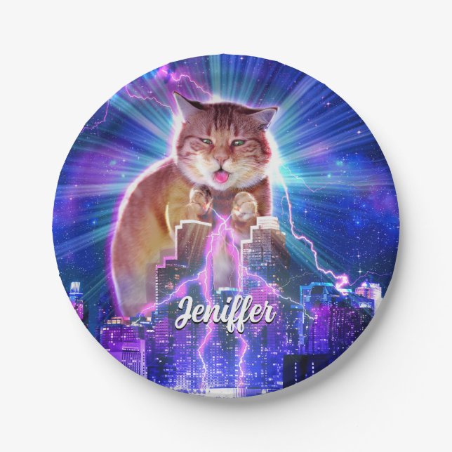 Catzilla                                           paper plates (Front)