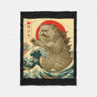 Catzilla Persian Cat Japanese Art For Men Women Ki