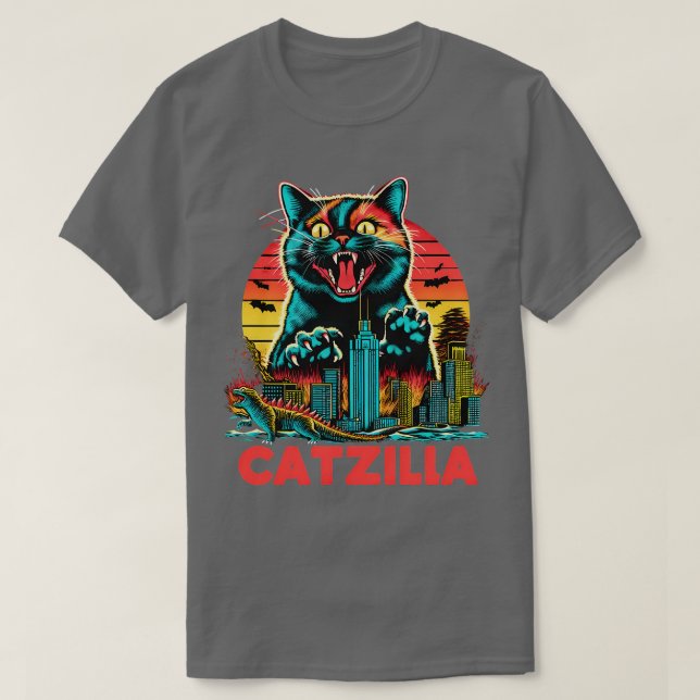 CATZILLA The Fierce Feline Overlord T-Shirt (Design Front)