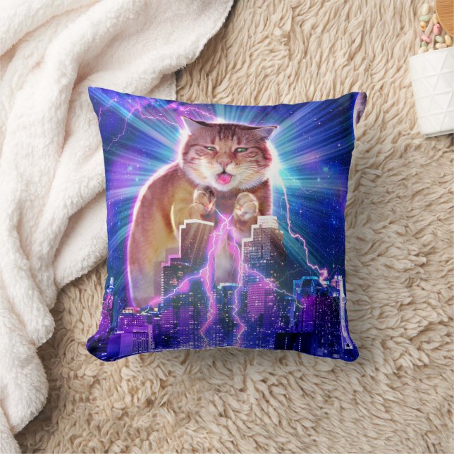 Catzilla                                           throw pillow (Blanket)
