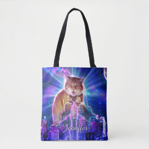 Catzilla tote bag