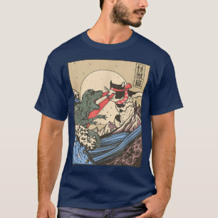 Catzilla vs Kaiju Vintage Funny Cute Cat Art Japan T-Shirt