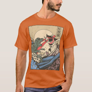 Catzilla vs Kaiju Vintage Funny Cute Cat Art Japan T-Shirt
