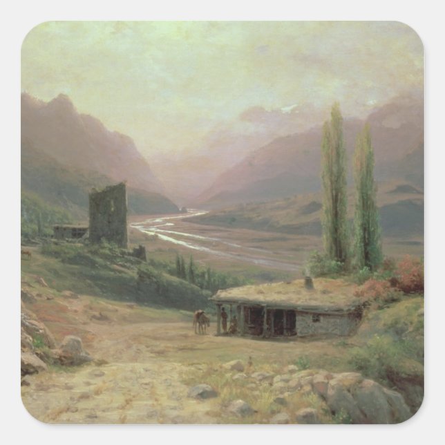 Caucasian Canyon, 1893 Square Sticker (Front)