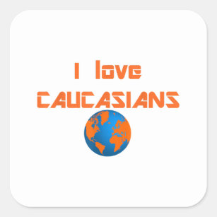 Caucasian gift cleveland earth globe love  square sticker