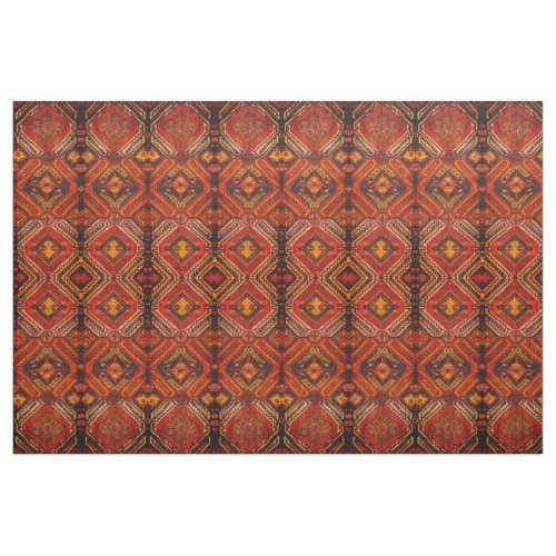 Caucasian rug design in warm colors  fabric