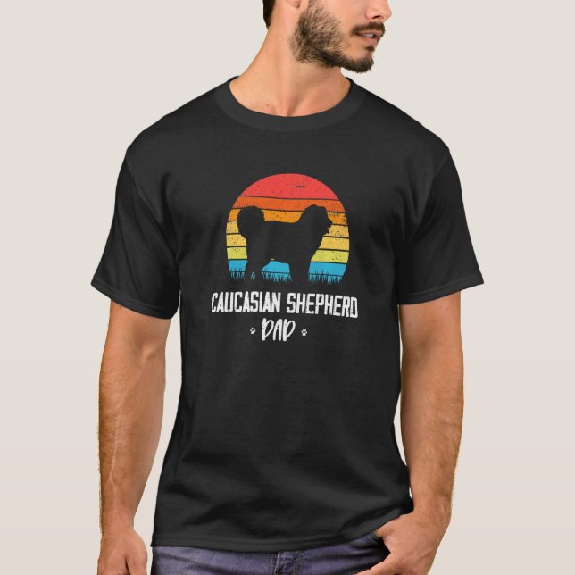 Caucasian Shepherd Dad Retro Vintage Premium T-Shirt (Front)
