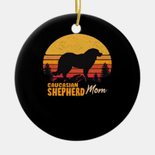 Caucasian Shepherd Dog Mom Vintage Retro Classic T Ceramic Ornament