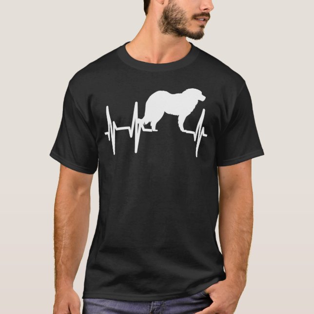 Caucasian Shepherd Heartbeat Dog Mom Dad Pet T-Shirt (Front)
