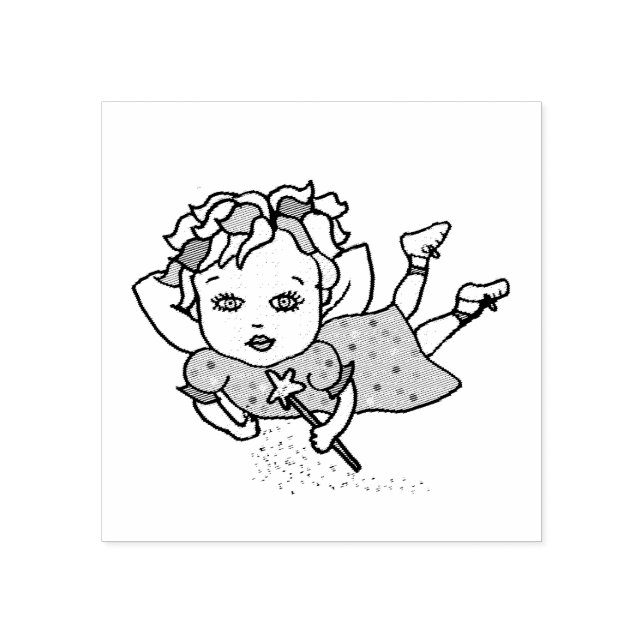 Caucasian Whimsical Fairy Rubber Stamp (Imprint)
