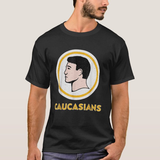 Caucasians Funny Vintage Caucasians Pride T-Shirt (Front)