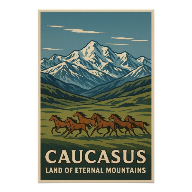 Caucasus Peaks – Land of Eternal Mountains Poster (Front)