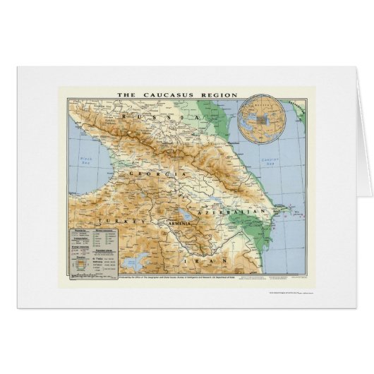 Caucasus Region Map 1994 Cards (Front Horizontal)