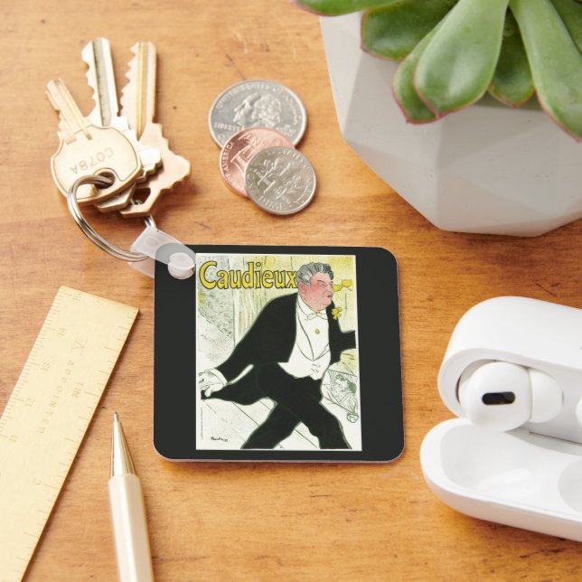 Caudieux by Toulouse Lautrec, Vintage Art Nouveau Keychain (Desk)