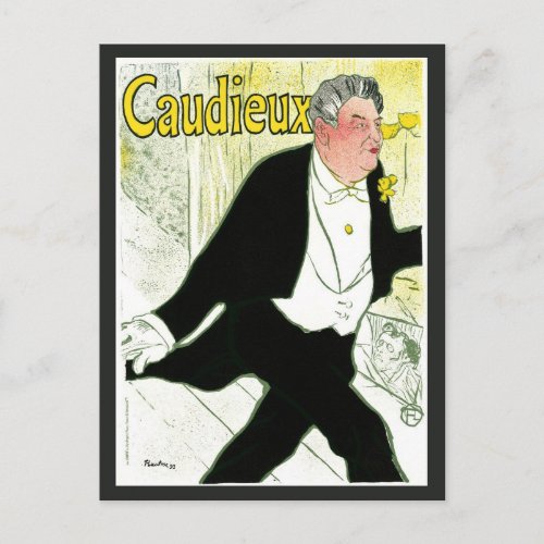 Caudieux by Toulouse Lautrec Vintage Art Nouveau Postcard