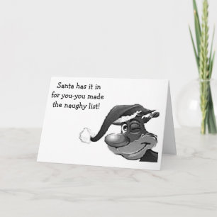 CAUGHT A GLANCE AT NAUGHT/NICE LIST-THANKS THANK YOU CARD