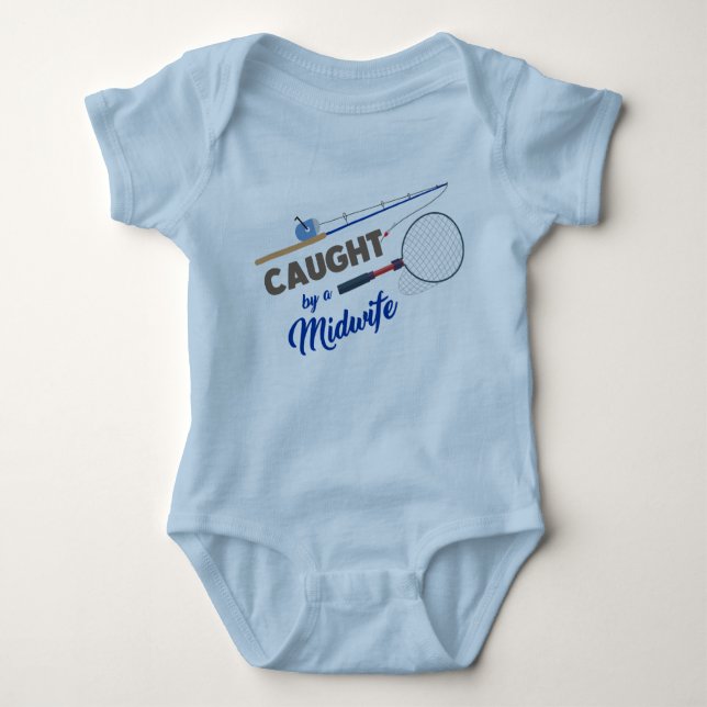 "Caught by a Midwife" Fishing Bodysuit (Front)