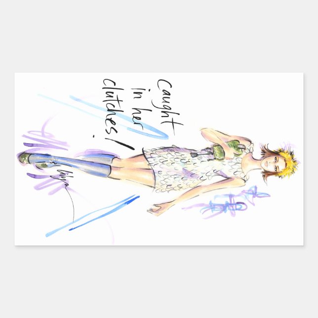 Caught in her Clutches! Rectangular Sticker (Front)