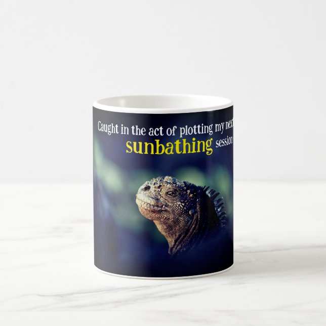 Caught in the act marine iguana  coffee mug (Center)