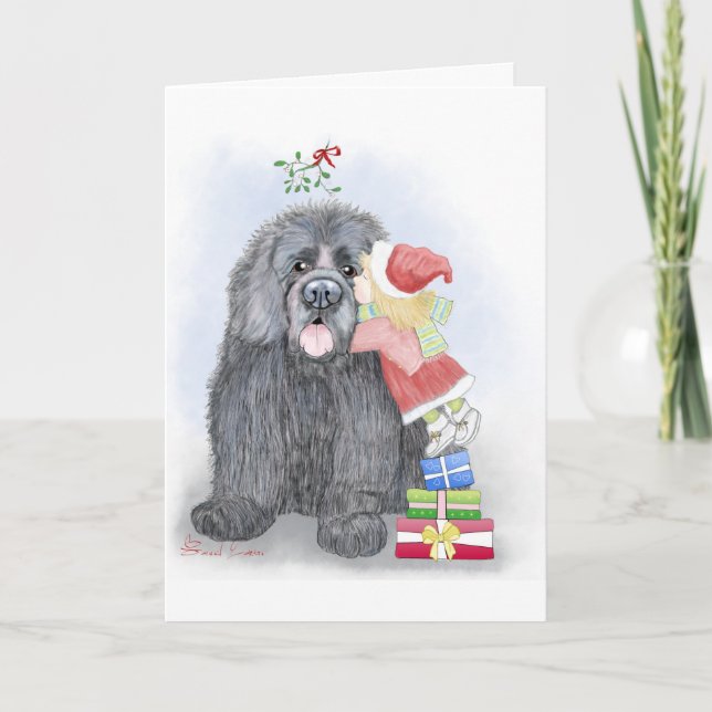 Caught Under the Mistletoe Greeting Card (Front)