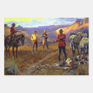 “Caught With the Goods” by Charles M Russell Wrapping Paper Sheets