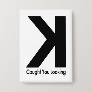Caught You Looking – Funny Baseball Pitcher Saying Button