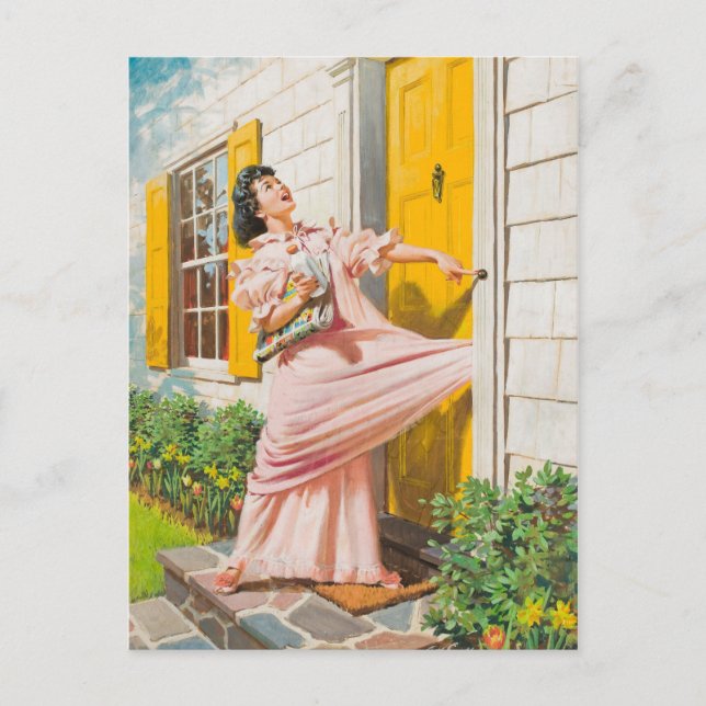 Caughted in the door postcard (Front)