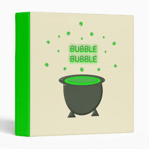 Cauldron and Bubbling Green Brew Halloween 3 Ring Binder