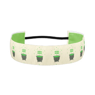 Cauldron and Bubbling Green Brew Halloween Athletic Headband