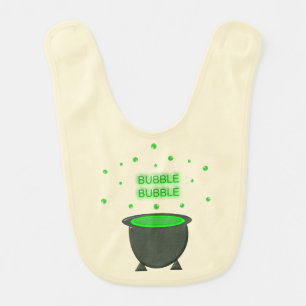 Cauldron and Bubbling Green Brew Halloween Baby Bib