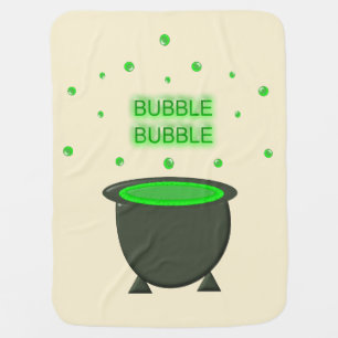 Cauldron and Bubbling Green Brew Halloween Baby Blanket