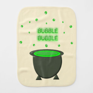 Cauldron and Bubbling Green Brew Halloween Baby Burp Cloth