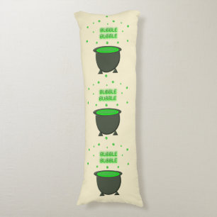 Cauldron and Bubbling Green Brew Halloween Body Pillow