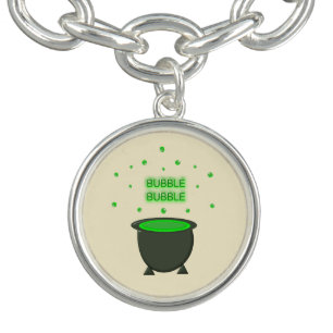 Cauldron and Bubbling Green Brew Halloween Bracelet