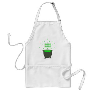 Cauldron and Bubbling Green Brew Halloween Cooking Adult Apron