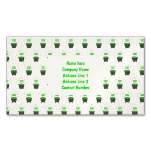 Cauldron and Bubbling Green Brew Halloween Custom Business Card Magnet