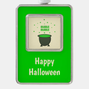 Cauldron and Bubbling Green Brew Halloween Custom Christmas Ornament
