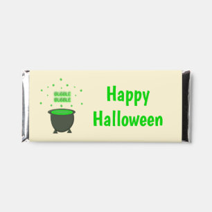 Cauldron and Bubbling Green Brew Halloween Custom Hershey Bar Favors