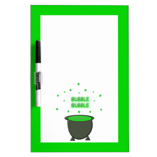 Cauldron and Bubbling Green Brew Halloween Dry Erase Board