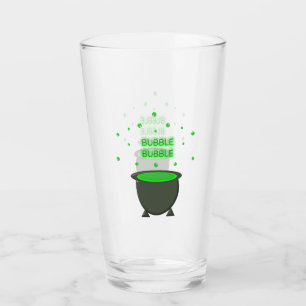 Cauldron and Bubbling Green Brew Halloween Glass