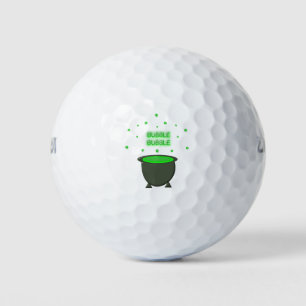 Cauldron and Bubbling Green Brew Halloween Golf Balls