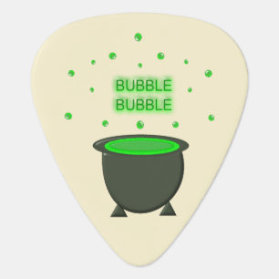 Cauldron and Bubbling Green Brew Halloween Guitar Pick