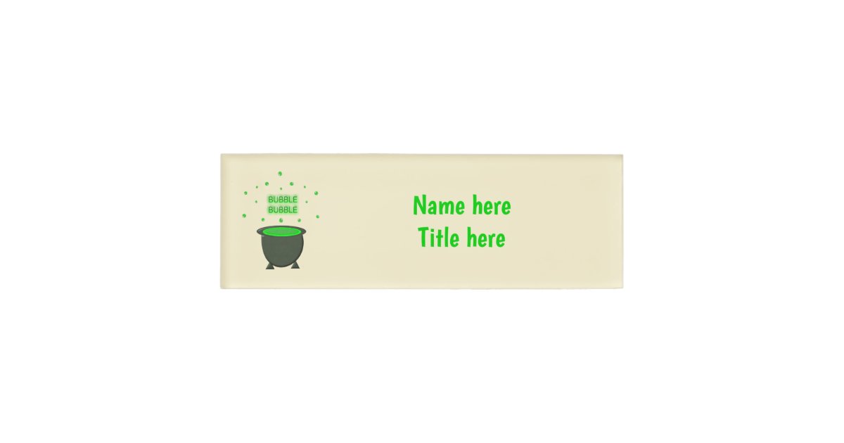 Cauldron And Bubbling Green Brew Halloween Name Zazzle Com