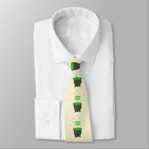 Cauldron and Bubbling Green Brew Halloween Neck Tie
