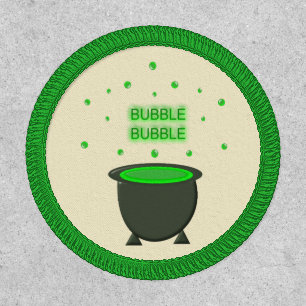 Cauldron and Bubbling Green Brew Halloween Patch