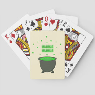 Cauldron and Bubbling Green Brew Halloween Poker Cards