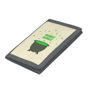 Cauldron and Bubbling Green Brew Halloween Tri-fold Wallet
