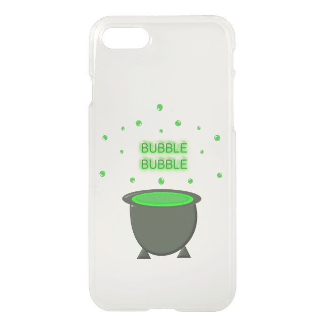 Cauldron and Bubbling Green Brew Halloween Uncommon iPhone Case (Back)